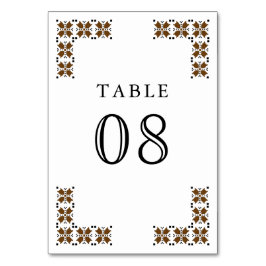 Tarjeta De Mesa Brown and Black Ukrainian Embroidery Wedding