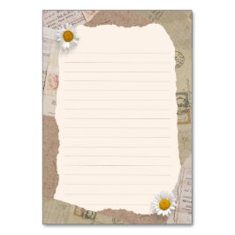 Tarjeta De Mesa Brown Beige Vintage Scrapbook Lined Notes