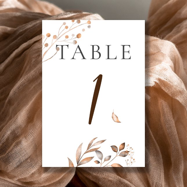 Tarjeta De Mesa Brown Cae En El Amor Boda De Foliage De Otoño (Subido por el creador)