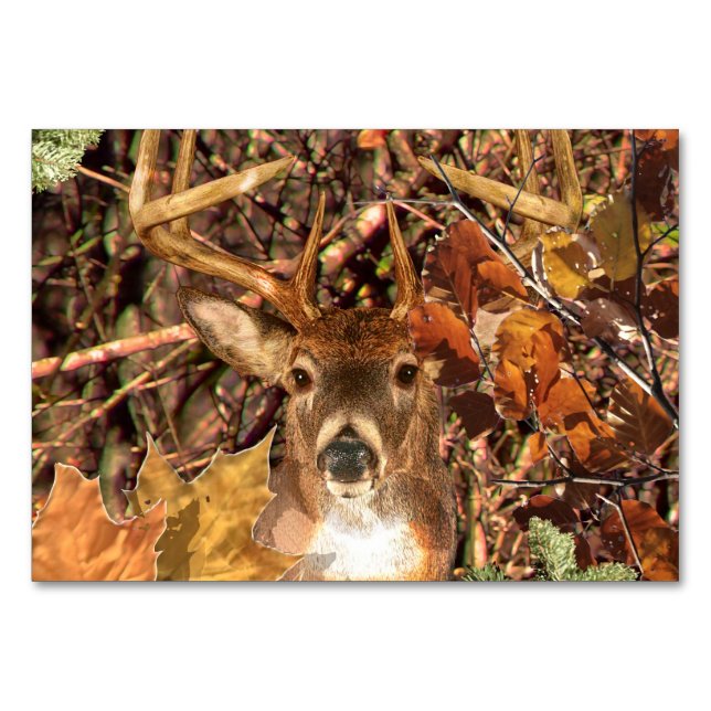 Tarjeta De Mesa Buck in Camo White Tail Deer (Anverso)