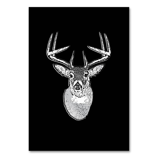 Tarjeta De Mesa Buck on Black design White Tail Deer (Anverso)