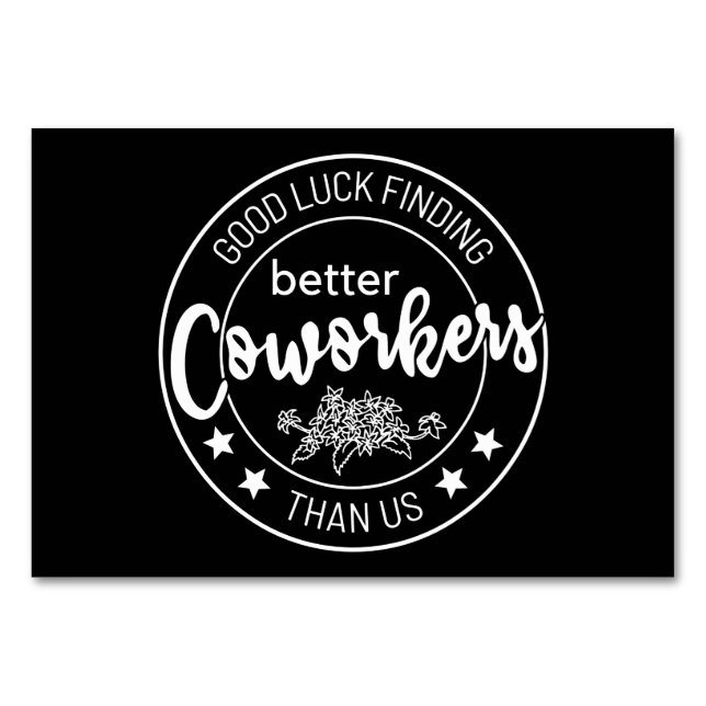 Tarjeta De Mesa buena suerte encontrando mejores compañeros de tra (Anverso)