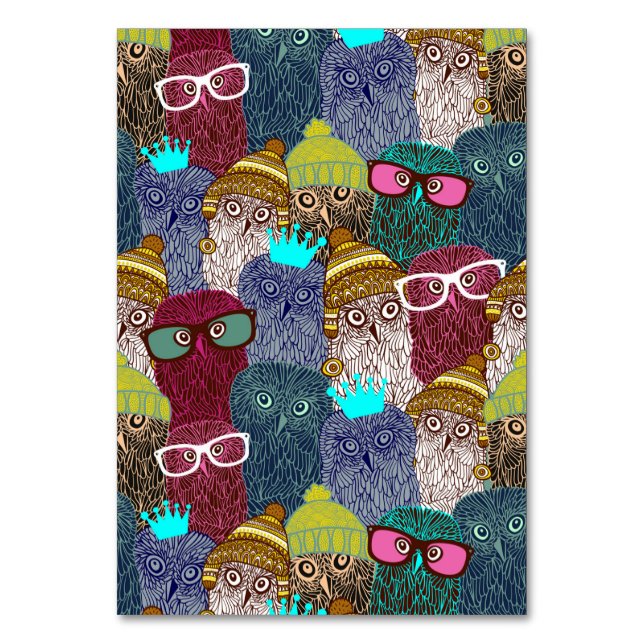 Tarjeta De Mesa Búho en la corona (Anverso)