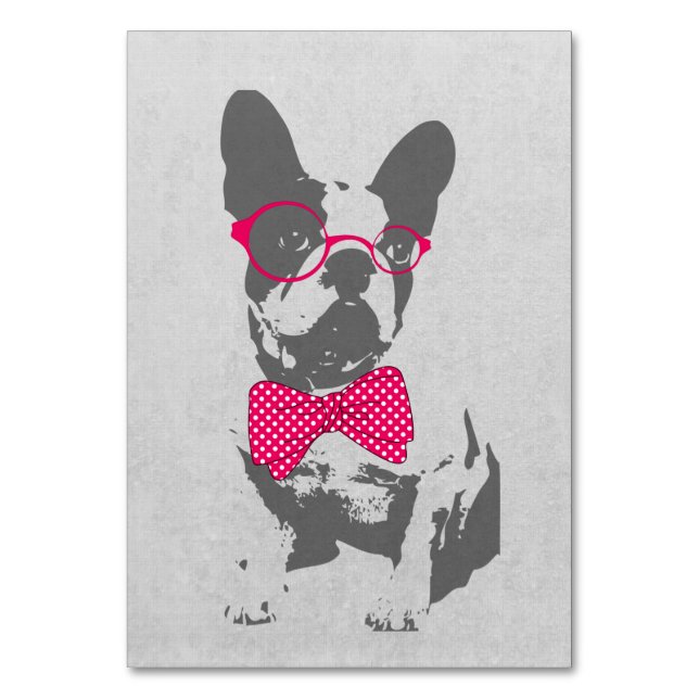 Tarjeta De Mesa Bulldog francés de animal de moda y divertido (Anverso)
