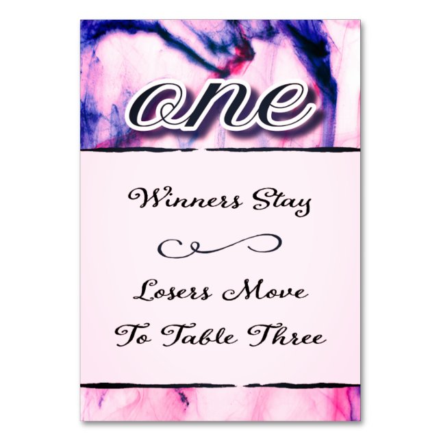 Tarjeta de mesa Bunco acuarela uno (Anverso)