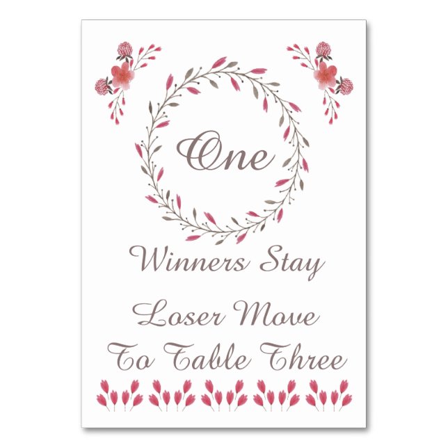 Tarjeta de mesa Bunco - Bonito Floral #1 (Reverso)