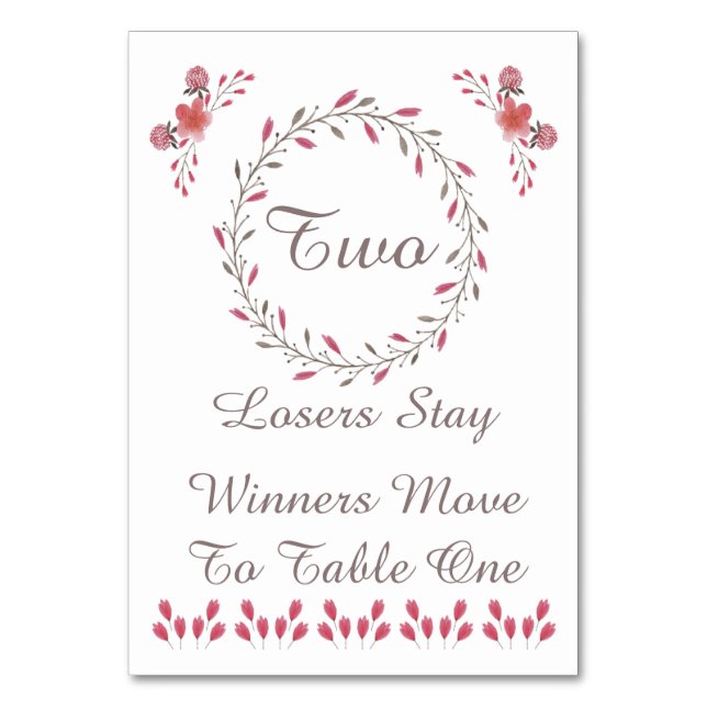 Tarjeta de mesa Bunco - Bonito Floral #2 (Anverso)