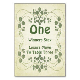 Tarjeta de mesa Bunco de estilo Art Nouveau #1