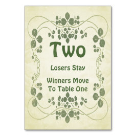 Tarjeta de mesa Bunco de estilo Art Nouveau #2