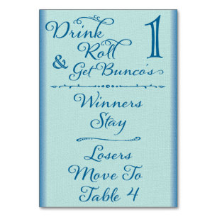 Tarjeta De Mesa Bunco Graciosa Bebida y Roll Table Card #1 de 4