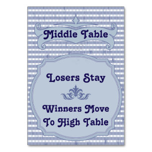 Tarjeta de mesa Bunco - Mesa central