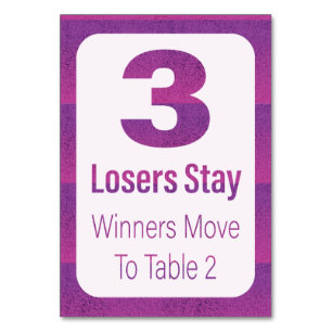 Tarjeta De Mesa Bunco Modern Purple Stripe Table 3
