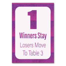 Tarjeta De Mesa Bunco Modern Purple Stripe Table One