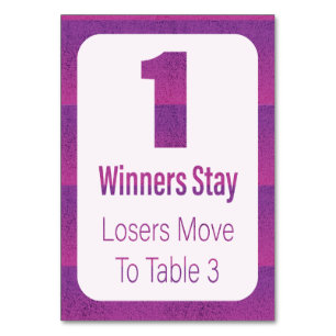 Tarjeta De Mesa Bunco Modern Purple Stripe Table One