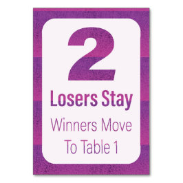 Tarjeta De Mesa Bunco Modern Purple Stripe Table Two