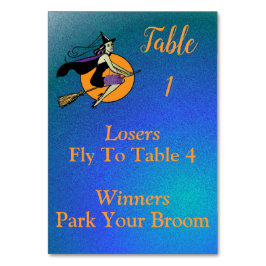 Tarjeta De Mesa Bunco Octubre Witch Park Your Broom 1 de 4