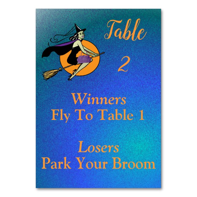 Tarjeta De Mesa Bunco Octubre Witch Park Your Broom 2 de 4 (Anverso)