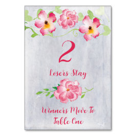 Tarjeta de mesa Bunco rosa floral #2
