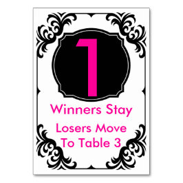 Tarjeta de mesa Bunco rosa y negra -#1