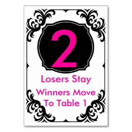 Tarjeta de mesa Bunco rosa y negra - #2