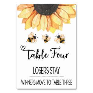 Tarjeta De Mesa Bunco Sunflower Bee Table Card #4