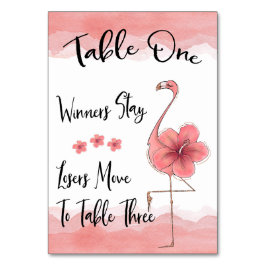 Tarjeta De Mesa Bunco Table Card #1 Flamingo Rosa