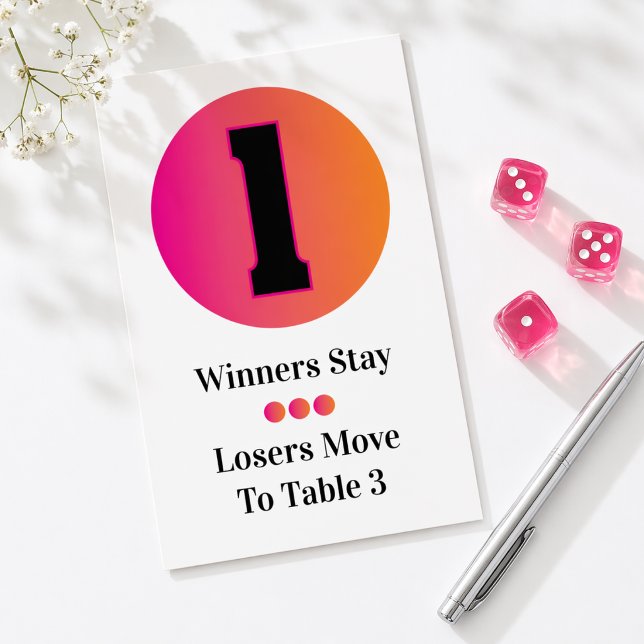 Tarjeta De Mesa Bunco Table Cards Set - Circle 1 (Bunco Bunko Game - Table Card For Bunco Players. Easy to read and follow. )
