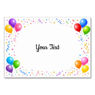 Tarjeta De Mesa Bunte Party Ballons Konfetti Rahmen Design