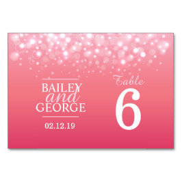 Tarjeta De Mesa Burbujas de champán rosa números de tabla Boda