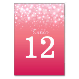 Tarjeta De Mesa Burbujas de champán rosa números de tabla Boda