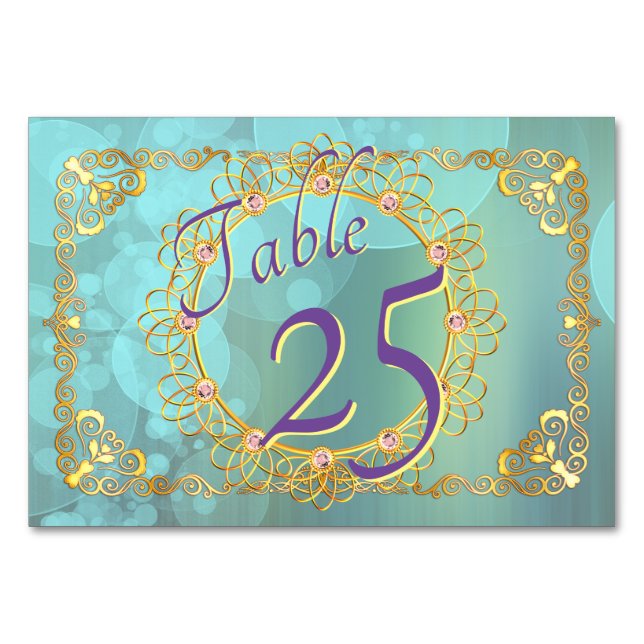 Tarjeta De Mesa Burbujas Verde azuladas suaves y elegantes (Anverso)