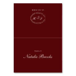 Tarjeta De Mesa Burgundy Folded Wedding Place Card