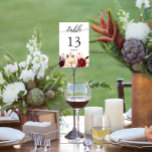 Tarjeta De Mesa Burgundy Marsala Boda Números de tabla<br><div class="desc">Ayude a sus huéspedes a encontrar fácilmente su camino con estas preciosas tarjetas de doble cara. ¡Edite fácilmente los números, nombres y fecha! Este diseño presenta un hermoso ramo de flores de marsala y un elegante tipo de letra de guión. Haga clic aquí para ver más en nuestra colección Rustic...</div>