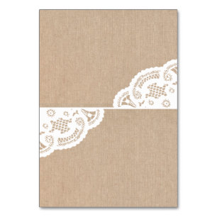Tarjeta De Mesa Burlap Lace Doily Boda Table Place Cards