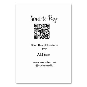 Tarjeta De Mesa Buscar para pagar el análisis código QR agregar de