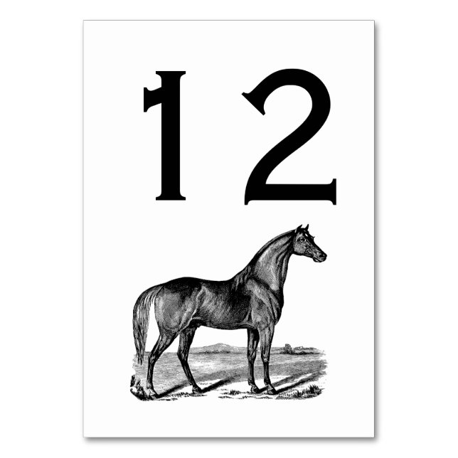 Tarjeta De Mesa Caballo Antiguo de Pie (Anverso)