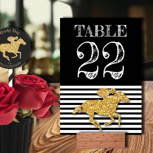 Tarjeta De Mesa Caballo de oro de Derby en franjas