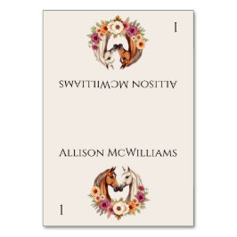 Tarjeta De Mesa Caballos Occidentales del País-