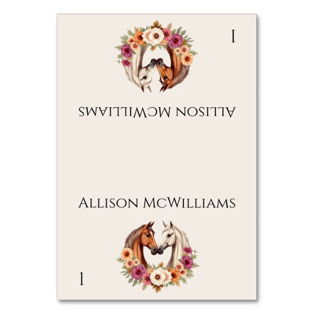 Tarjeta De Mesa Caballos Occidentales del País- (Anverso)