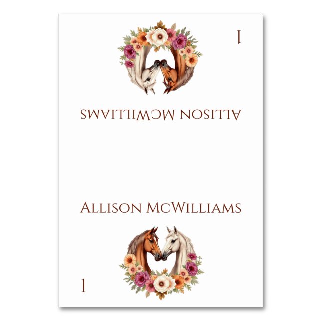 Tarjeta De Mesa Caballos Occidentales del País- (Anverso)