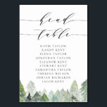 Tarjeta De Mesa Cabeza de Boda del bosque de color nevado y verde<br><div class="desc">Esta tarjeta de mesa con temática invernal cuenta con un bosque siempre verde pintado a mano y cubierto suavemente de nieve, perfecto para eventos durante los meses más fríos. Ya sea que esté hospedando a un boda, cumpleaños o un fiesta de temporada, este número de mesas de invierno combina con...</div>