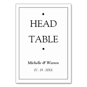 Tarjeta De Mesa Cabeza personalizada en blanco y negro