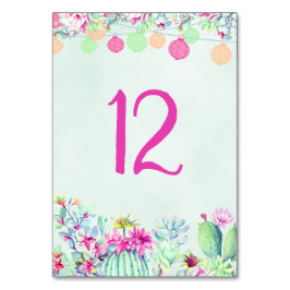 Tarjeta De Mesa Cactus Lantern Fiesta Succulens Número de tabla