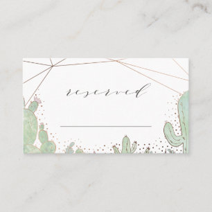 Tarjeta De Mesa Cactus & Succulents Geo Boda de asientos reservado