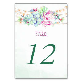 Tarjeta De Mesa Cactus Suculum String Light Table Number Cards