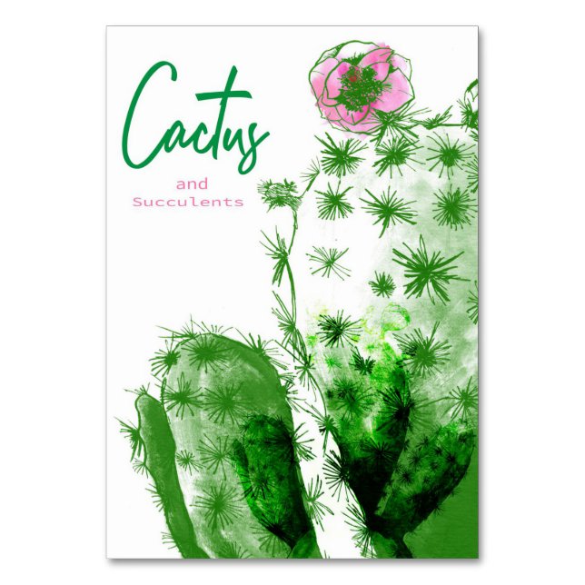 Tarjeta De Mesa Cactus Y Suculentos (Anverso)