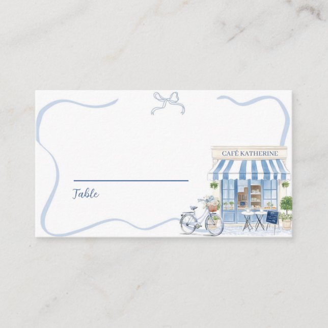 Tarjeta De Mesa Café Francés Coquette Parisino (Anverso)