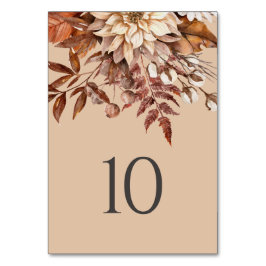 Tarjeta De Mesa Caída Rústica Foliage floral Otoño