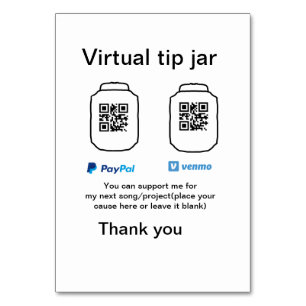 Tarjeta De Mesa Caja virtual de ayuda a través de código q donació