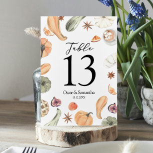 Tarjeta De Mesa Calabaza acuática colorida de moda Vibes de otoñ